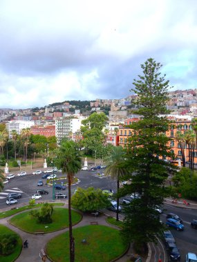 Napoli 'nin sabahki panoramik manzarası, İtalya