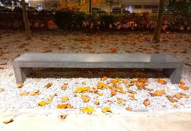 Sonbaharda yakın planda granit bank