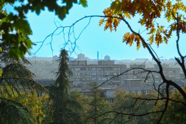 Belgrad 'daki eski binanın manzarası