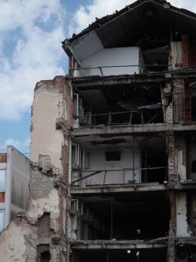Belgrad 'da terk edilmiş bir binanın kalıntıları, Sırbistan