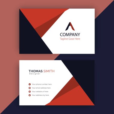 Kırmızı kartvizit tasarımı şık ve modern. Zarif ve yaratıcı bir kart şablonu. Kartvizit geçmişi lüks ve güzel. Vektör tabanlı sanat eseri. bir cilalı 