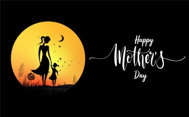 Yürek ısıtan Anneler Günü Sanatı Anne ve Çocuk Vektör Sahnesi