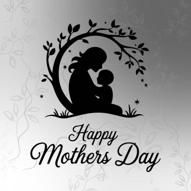 Anneler Günü Siluet Vektör Tasarımı