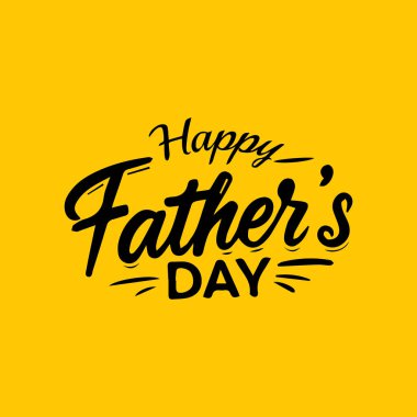  Sarı Arkaplanda Babalar Günü Kaligrafisi, Babalar Günü selamı, tipografi kartı tasarımı