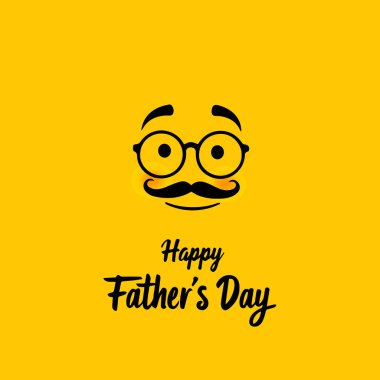 Sarı Arkaplanda Minimalist Babalar Günü Emoji Tasarımı