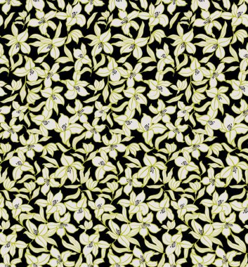 Bahar çiçekleri, renkli arka planda pembe renkler. Mayolar, elbiseler, kumaşlar, gömlekler, plaj elbiseleri için yaz tasarımı. Kusursuz çiçek deseni.