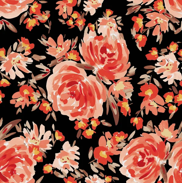 Jarní Květinové Ilustrace Růžové Barvy Barevném Pozadí Letní Design Pro — Stock fotografie
