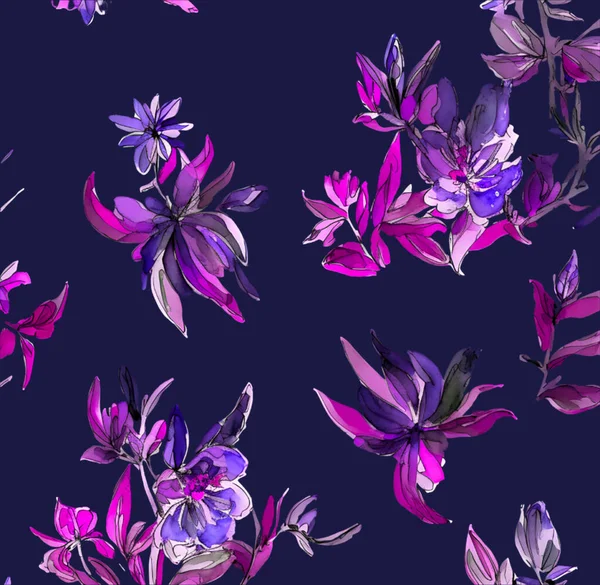 Bahar Çiçekleri Renkli Arka Planda Pembe Renkler Mayolar Elbiseler Kumaşlar — Stok fotoğraf
