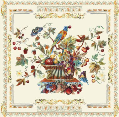 Suluboya ve mürekkep çiçekleri, yaprakları, desensiz siluetteki yabani otları. Şakayık, anemon, ranunculus, köpek gül dalı, çayır otları, tek renkli Hint süsü