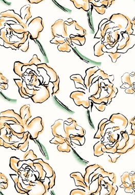 Çiçeksiz suluboya desen.