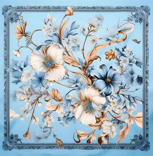 vintage background with blue flowers. vector illustration.