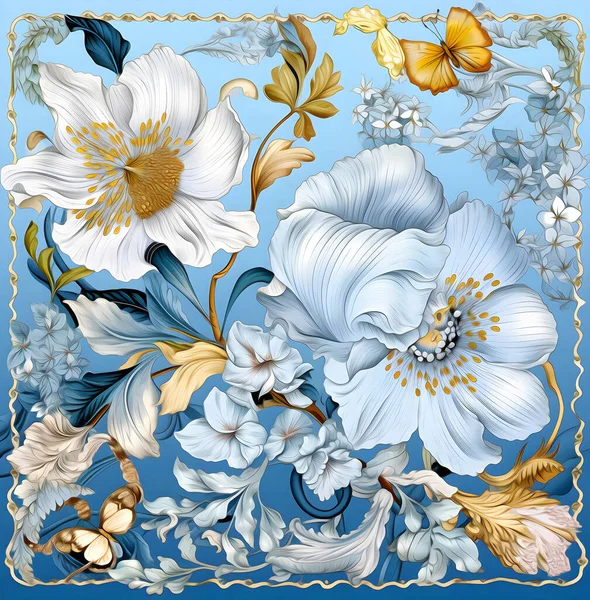 Mavi çiçekli çiçek arkaplanı