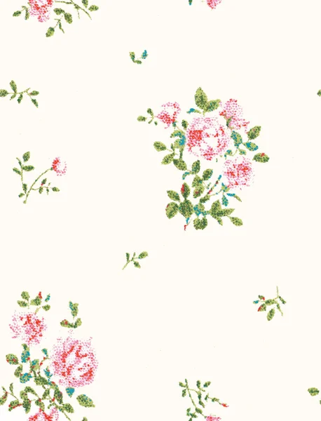 Güllerle kusursuz desen, suluboya çizimi