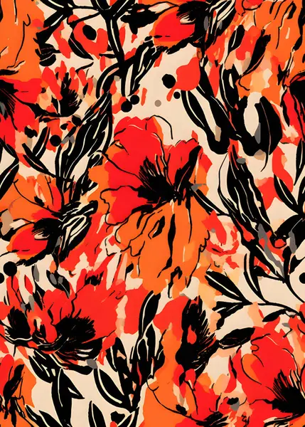 Tekstil ve duvar kağıdı desenleri. Basılabilir dijital illüstrasyon çalışması. Çiçek Yazdırma Tasarımı.