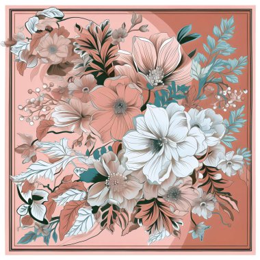 Kusursuz suluboya efekti çiçek deseni, kumaş desen tasarımı.