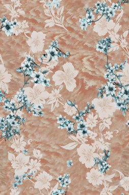 Çiçekler ve batiklerle kusursuz desen