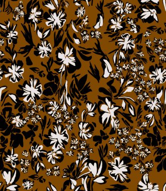 Soyut, karmaşık çiçek tasarımı. Çiçek arkaplanlı desen. 