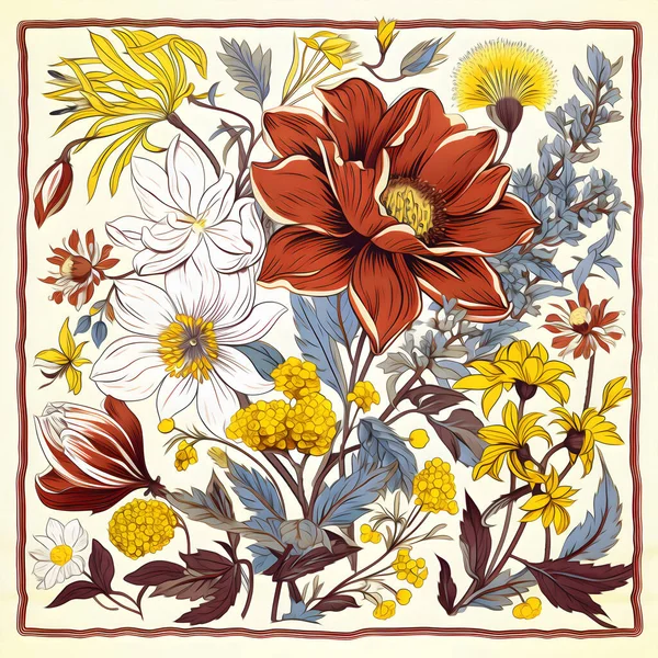 vintage floral motif ethnic seamless background on