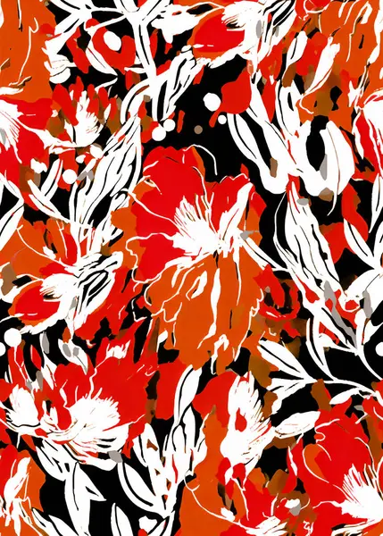 seamless pattern, floral motif. watercolor illustration