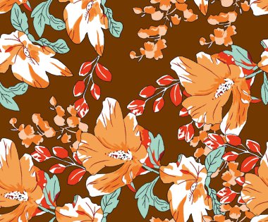  Çiçekli pürüzsüz etnik düzen