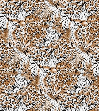 Leopar desensiz, vektör, eps 10 dosya, tekstil ve kumaş için pürüzsüz doku