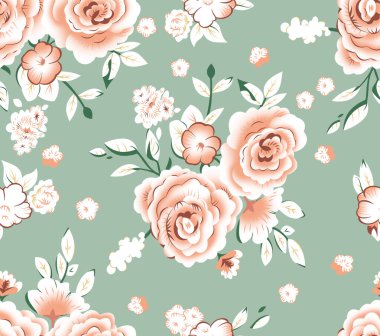 Suluboya çiçekli kusursuz desen