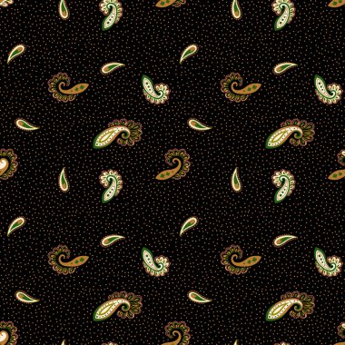 seamless pattern with hand drawn paisley elements