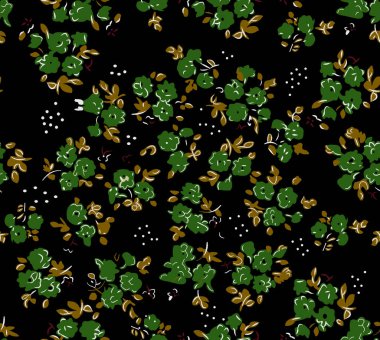 Renkli çiçeklerle suluboya renkli parlak desenler çizilmiş.