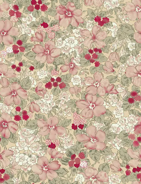 Pembe güllerle kusursuz çiçek deseni