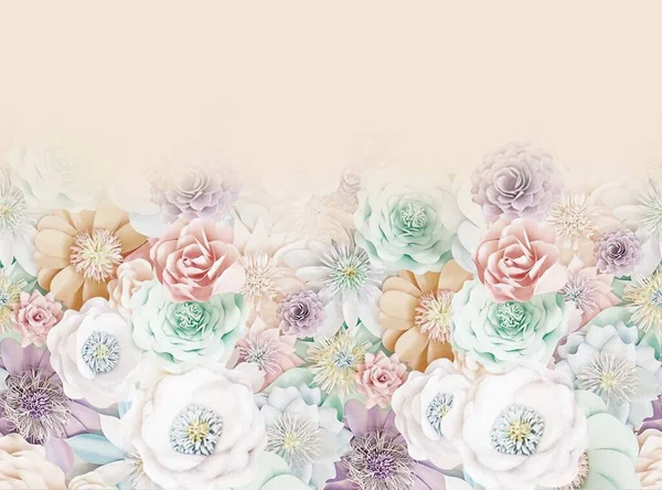 Çiçekler ve güllerle suluboya arkaplan