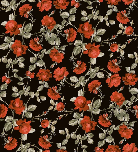 seamless pattern with red roses, vector illustration