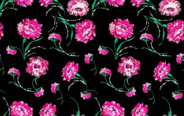 Dikişsiz desen suluboya çiçekli. Elle çizilmiş