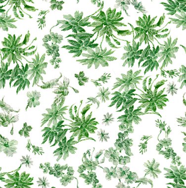 Suluboya yapraklı kusursuz desen