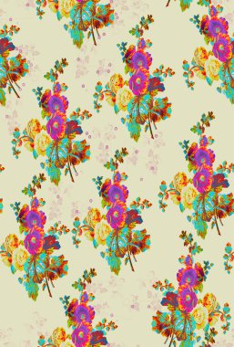 Renkli çiçeklerle kusursuz desen