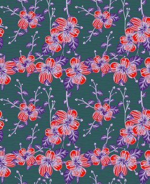 Çiçekli vektör arkaplanı. Kusursuz çiçek deseni.