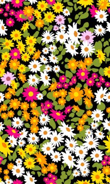 Papatya ile sorunsuz çiçek desenli