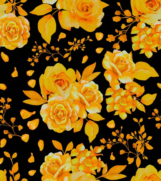 Sarı çiçek seamless modeli