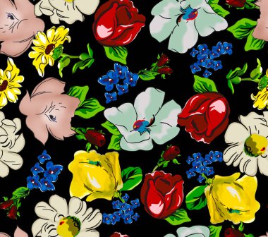 çiçek arka plan ile Seamless Modeli