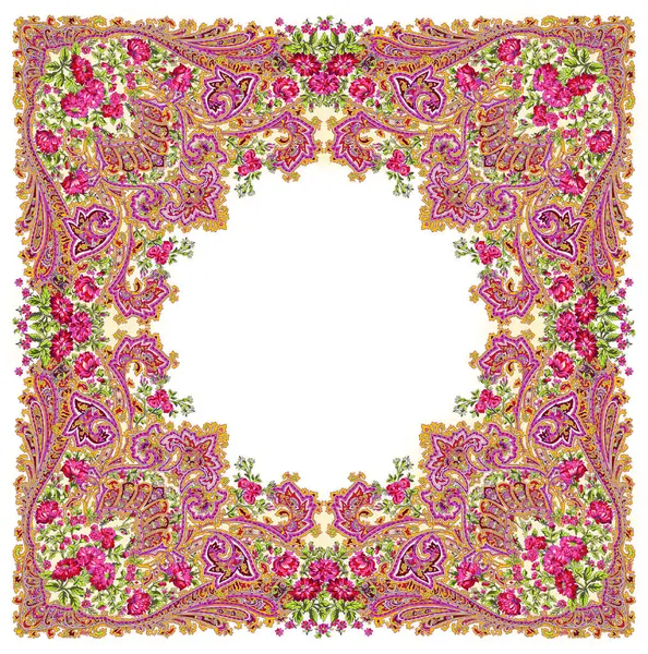 Çiçek tasarım elementleriyle renkli mandala