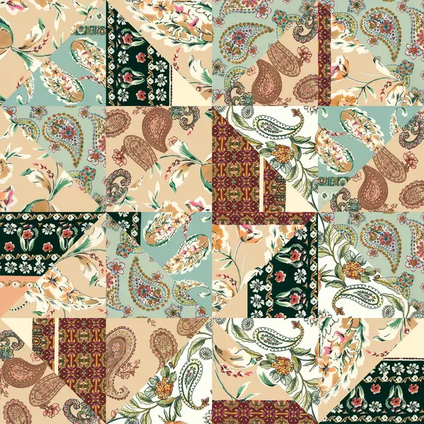 Çiçek elementleriyle kusursuz desen