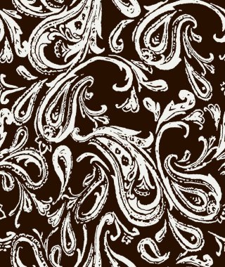 Elle çizilmiş çiçek ve yapraklarla kusursuz desenlerin vektör çizimi