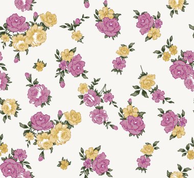 Gül çiçek desenli