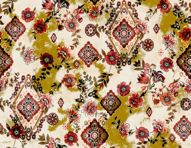 Tekstil ve duvar kağıdı desenleri. Basılabilir dijital illüstrasyon çalışması. Çiçek Yazdırma Tasarımı.