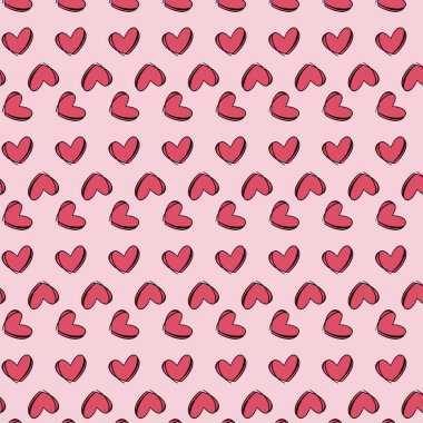 vector seamless texture with hearts and hearts clipart