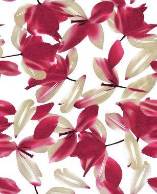 Kırmızı orkide çiçeğiyle kusursuz desen. suluboya resimleme beyaz arkaplan