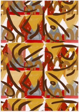 Soyut şekillerin resmedildiği kusursuz desenler dizisi