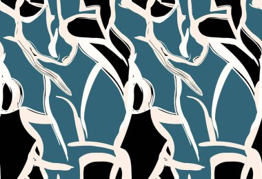 Soyut basit kaligrafi dikişsiz desen