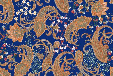 Çiçekler ve kelebekler üzerinde mavi arka plan ile Seamless Modeli