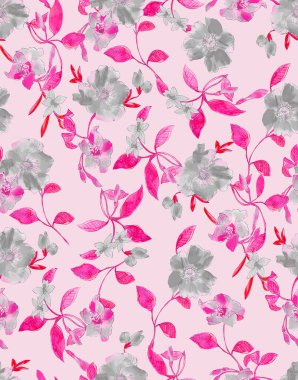 Çiçekli suluboya desen. Klasik çiçek desenleri. çiçek desenli. Botanik sanatı. Çiçeksel botanik.. suluboya botanik seti.