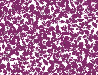 beyaz arkaplanda beyaz çiçekler olan pürüzsüz mor desen